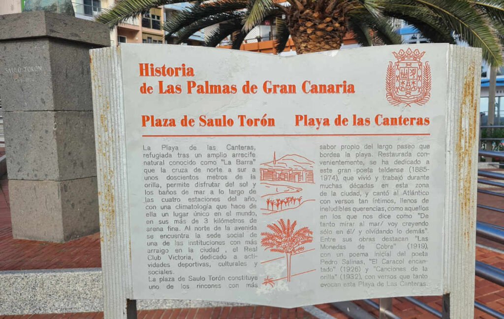 Infotafel Plaza de Saulo Torón Las Palmas Gran Canaria