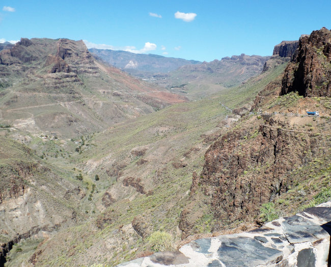 Aussicht Richtung Fataga am Mirador Degollada de las Yeguas Gran Canaria