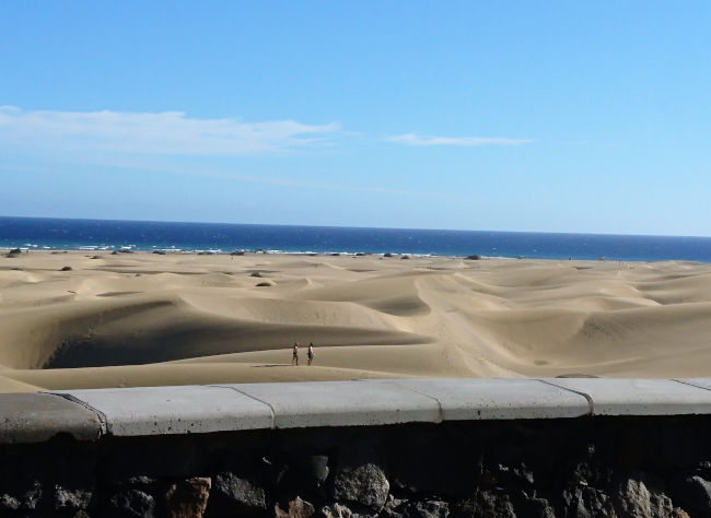 Ausblick oberhalb der Promenade auf die Dünen von Maspalomas