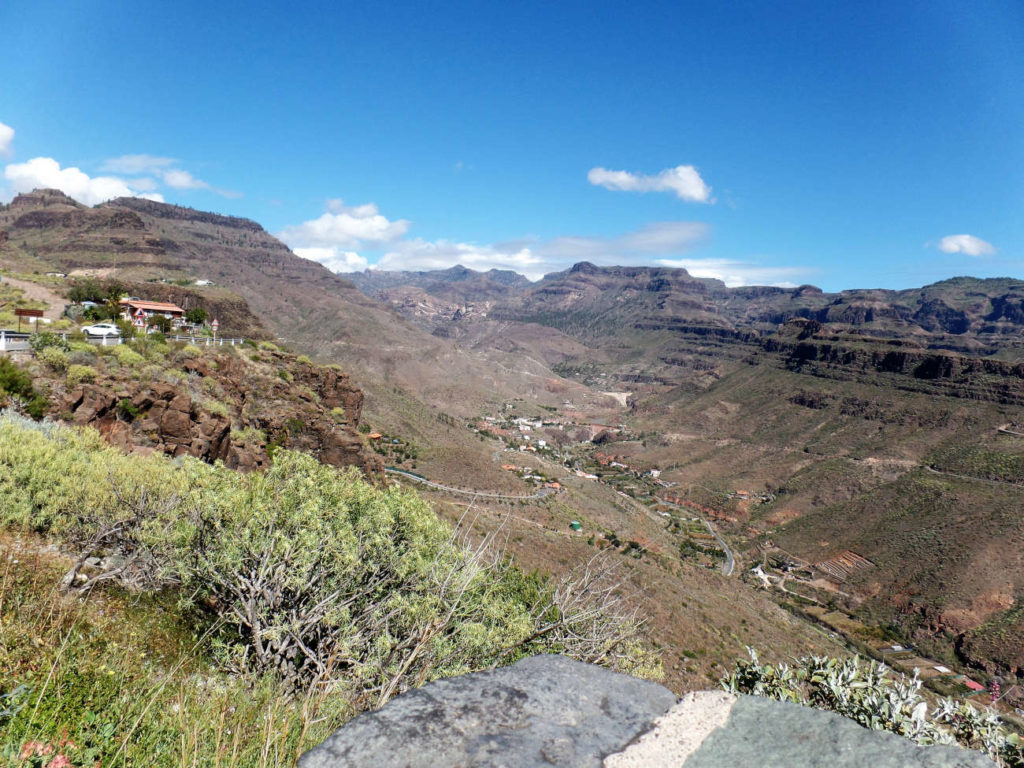 Aussicht vom Aussichtspunkt Mirador de Ayagaures auf den Barranco de la Data