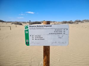 Durch die Dünen von Maspalomas führt ein Wanderweg zum Strand Playa Maspalomas