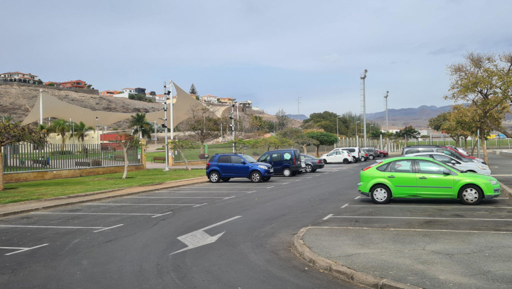 Der Naherholungs-Park Parque del Sur Maspalomas Gran Canaria 15 Parkplatz am Parque del Sur Maspalomas Gran Canaria